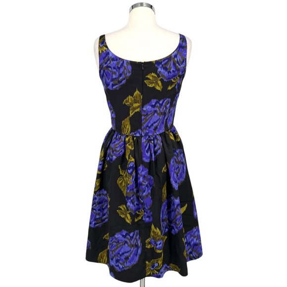 Becky & Max Fit and Flare Black Floral Print Sleeveless Scoop Neck Dress Size 6 - Picture 8 of 13